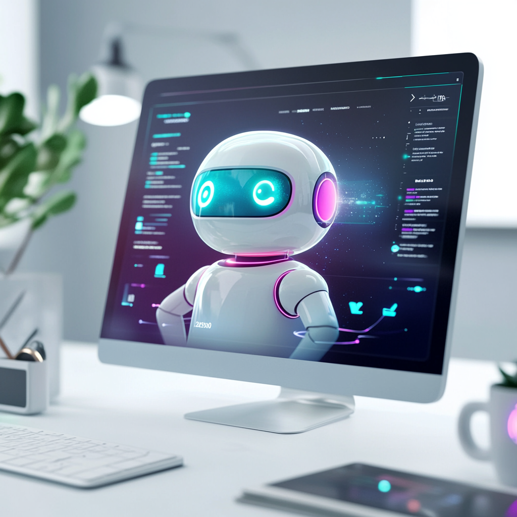 Robot on computer screen